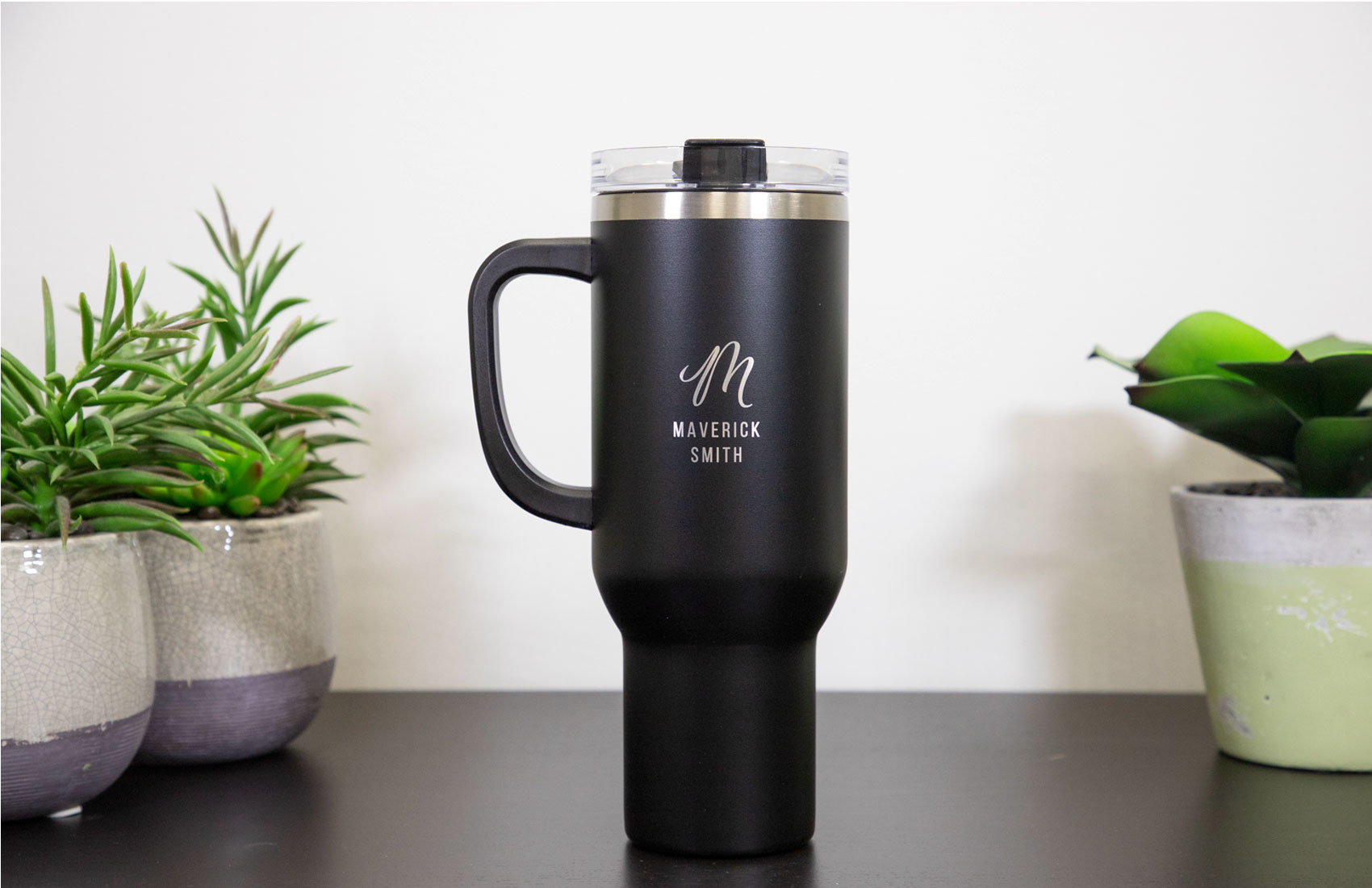 40oz. Black Personalized Travel Tumbler