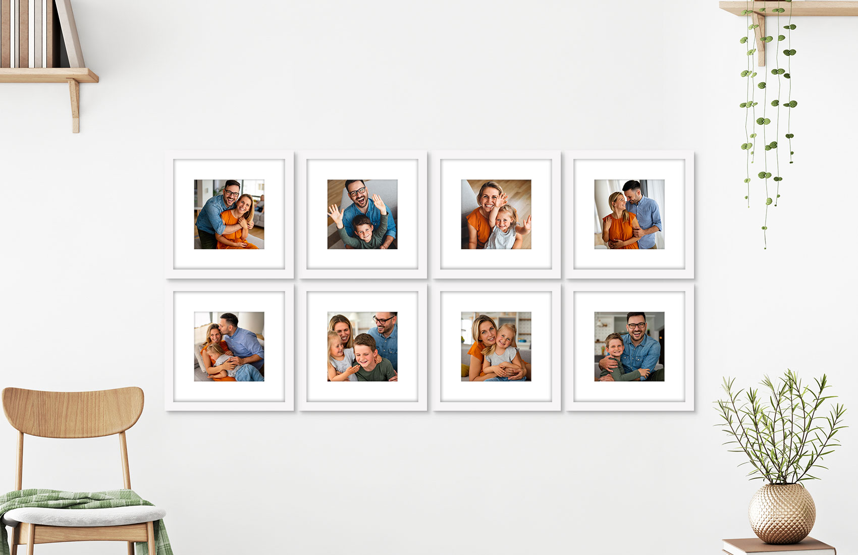 12x12 White - Set of 8