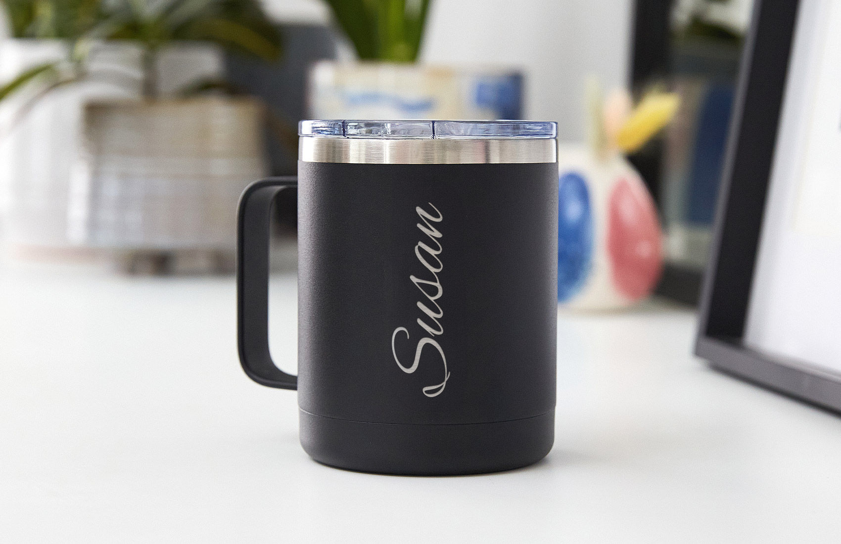 10oz. Black Personalized Travel Mug