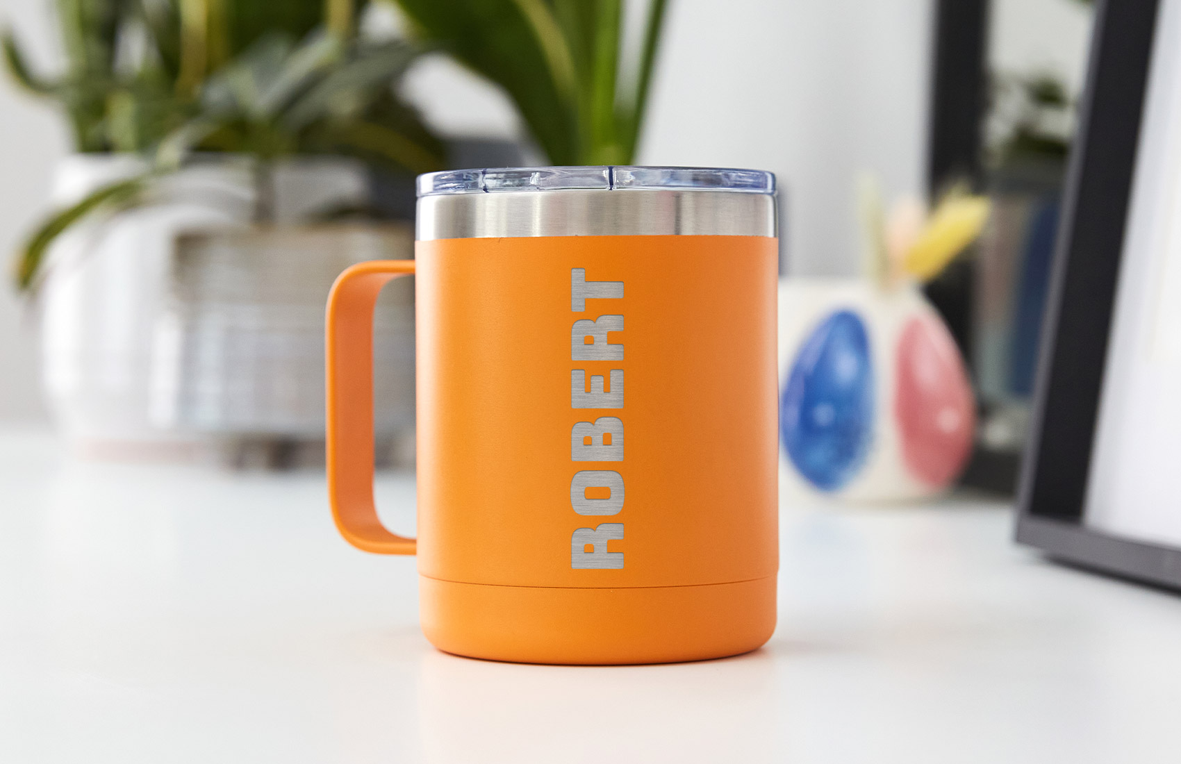 10oz. Orange Personalized Travel Mug