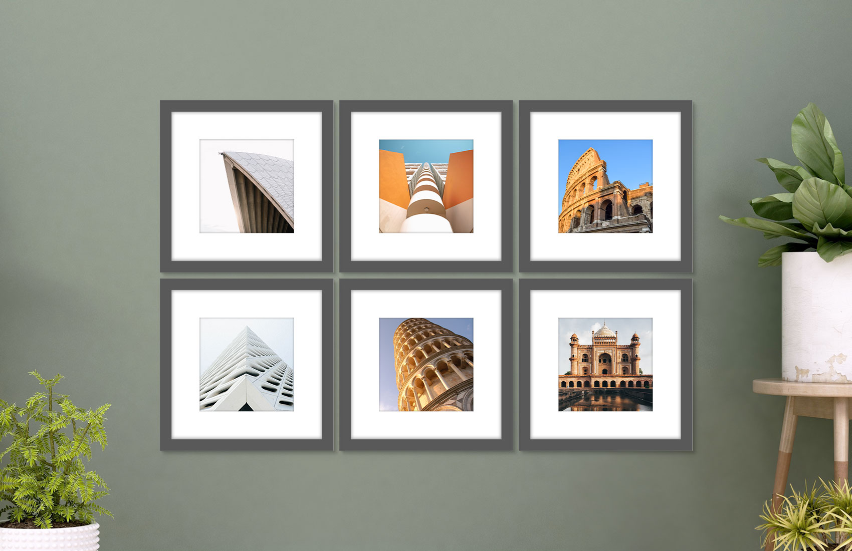 12x12 Gray - Set of 6