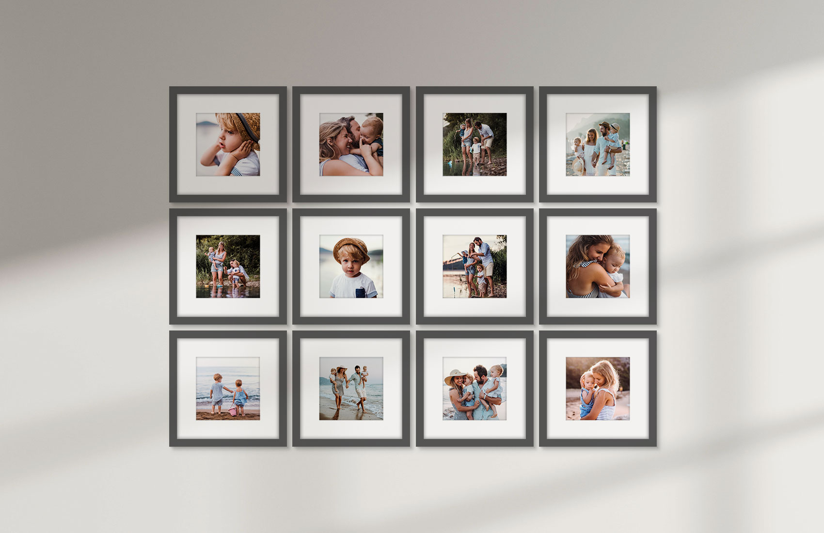 8x8 Gray - Set of 12