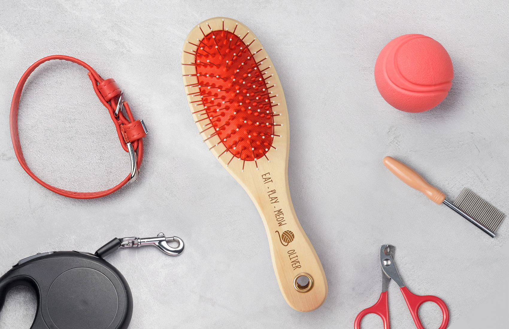 Personalized Wood Pet Brush