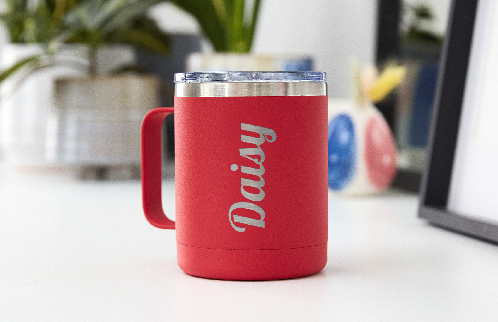 10oz. Red Personalized Travel Mug