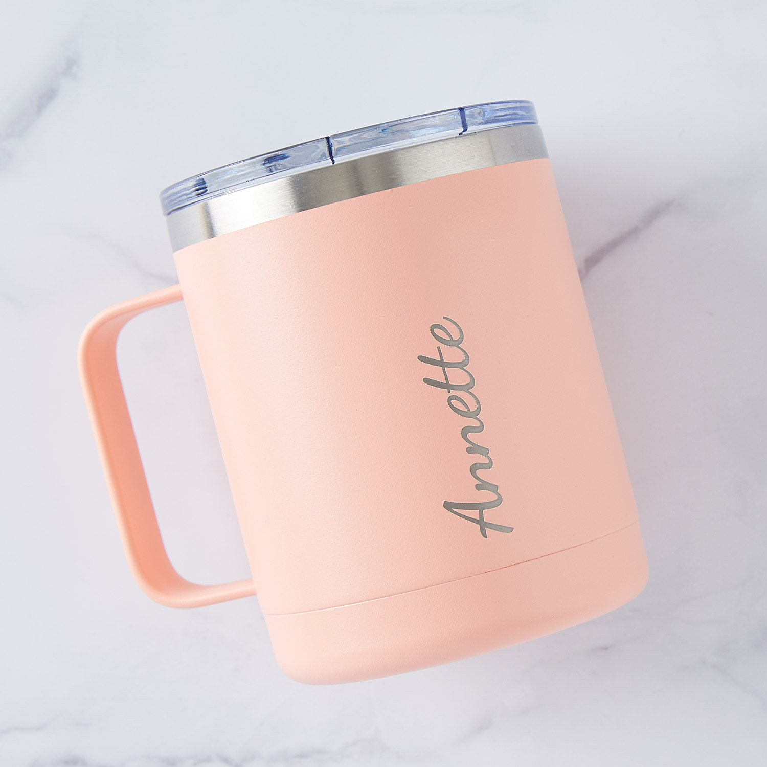 10oz Peach Personalized Travel Mug