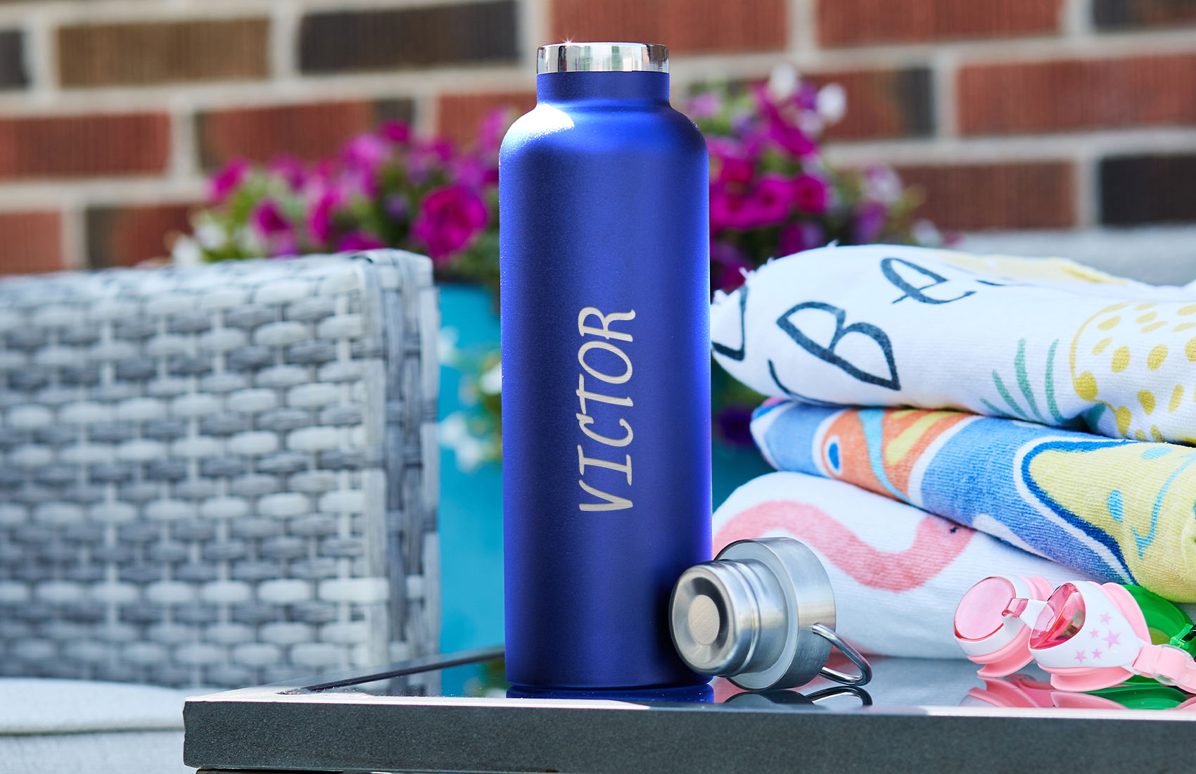 25oz. Navy Blue Personalized Bottle