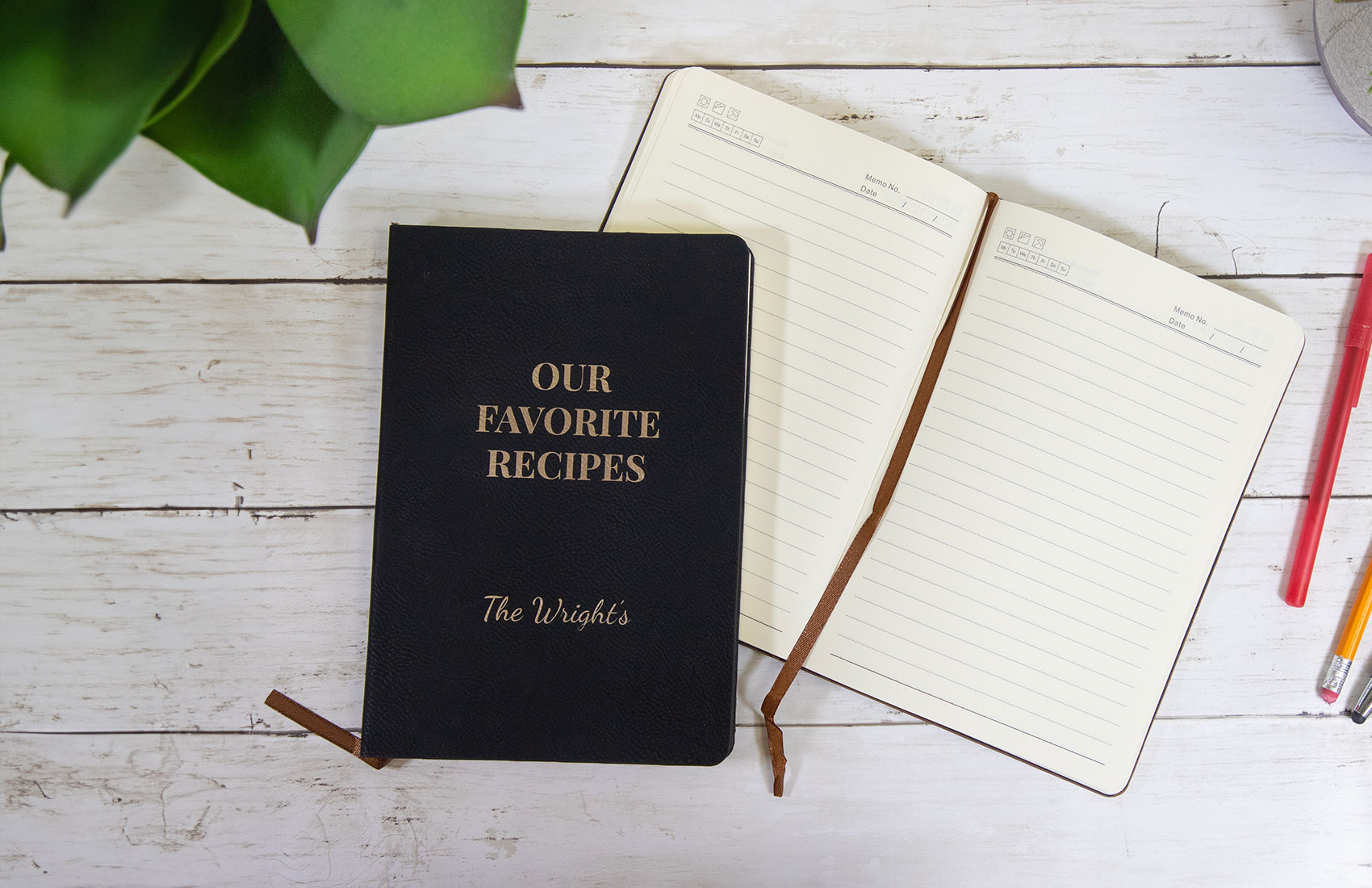 Personalized Black Leather Notebook