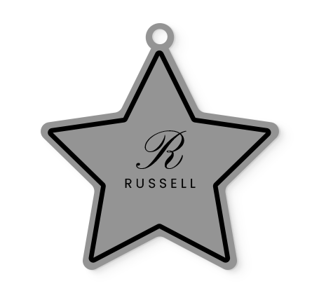 Black Engraved Star Ornament
