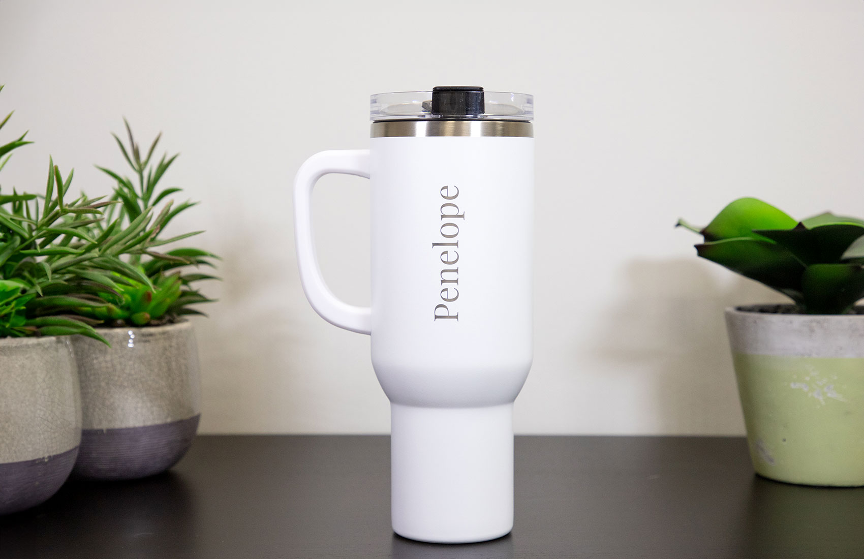 40oz. White Personalized Travel Tumbler