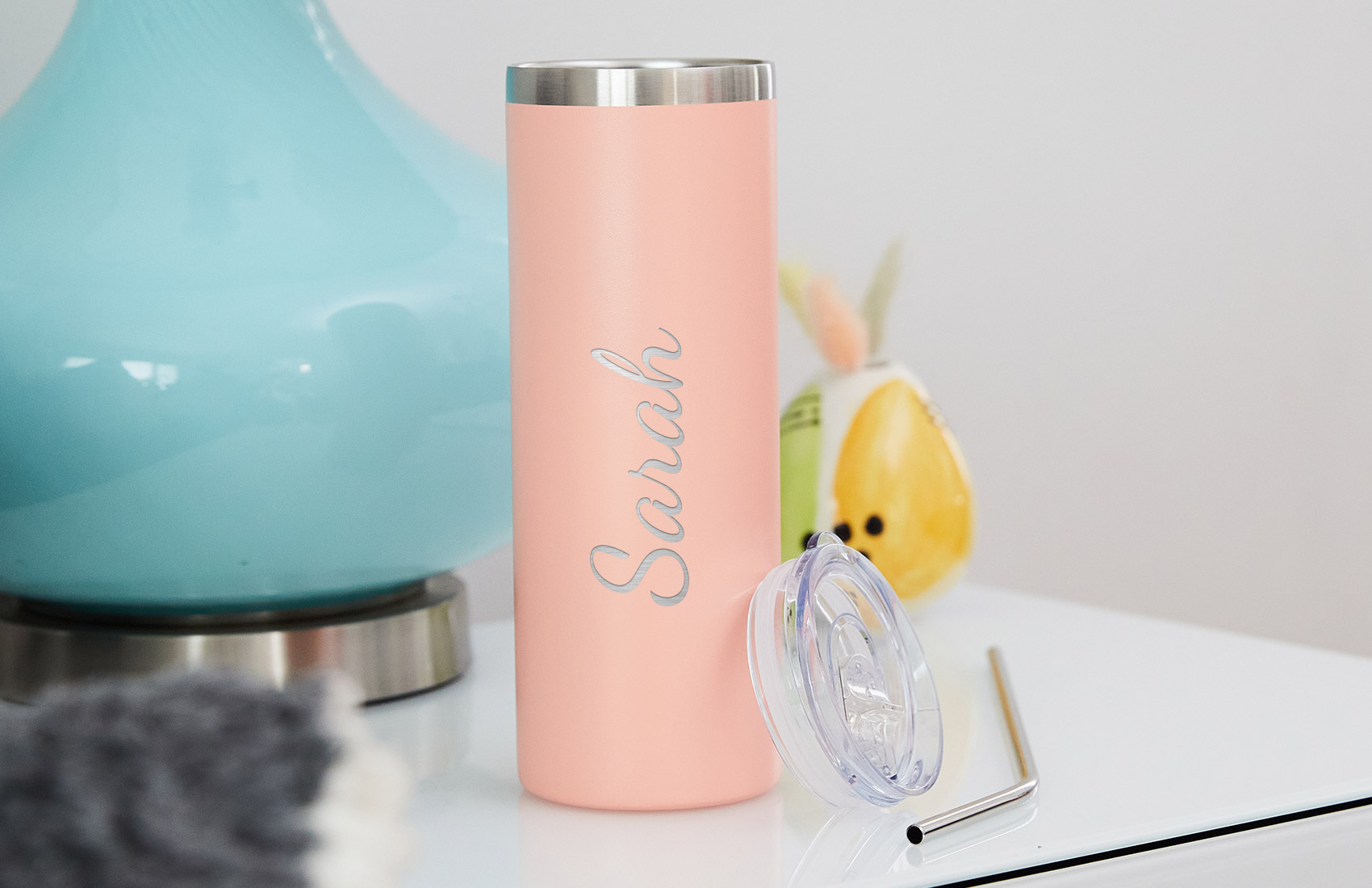 20oz. Peach Personalized Tumbler