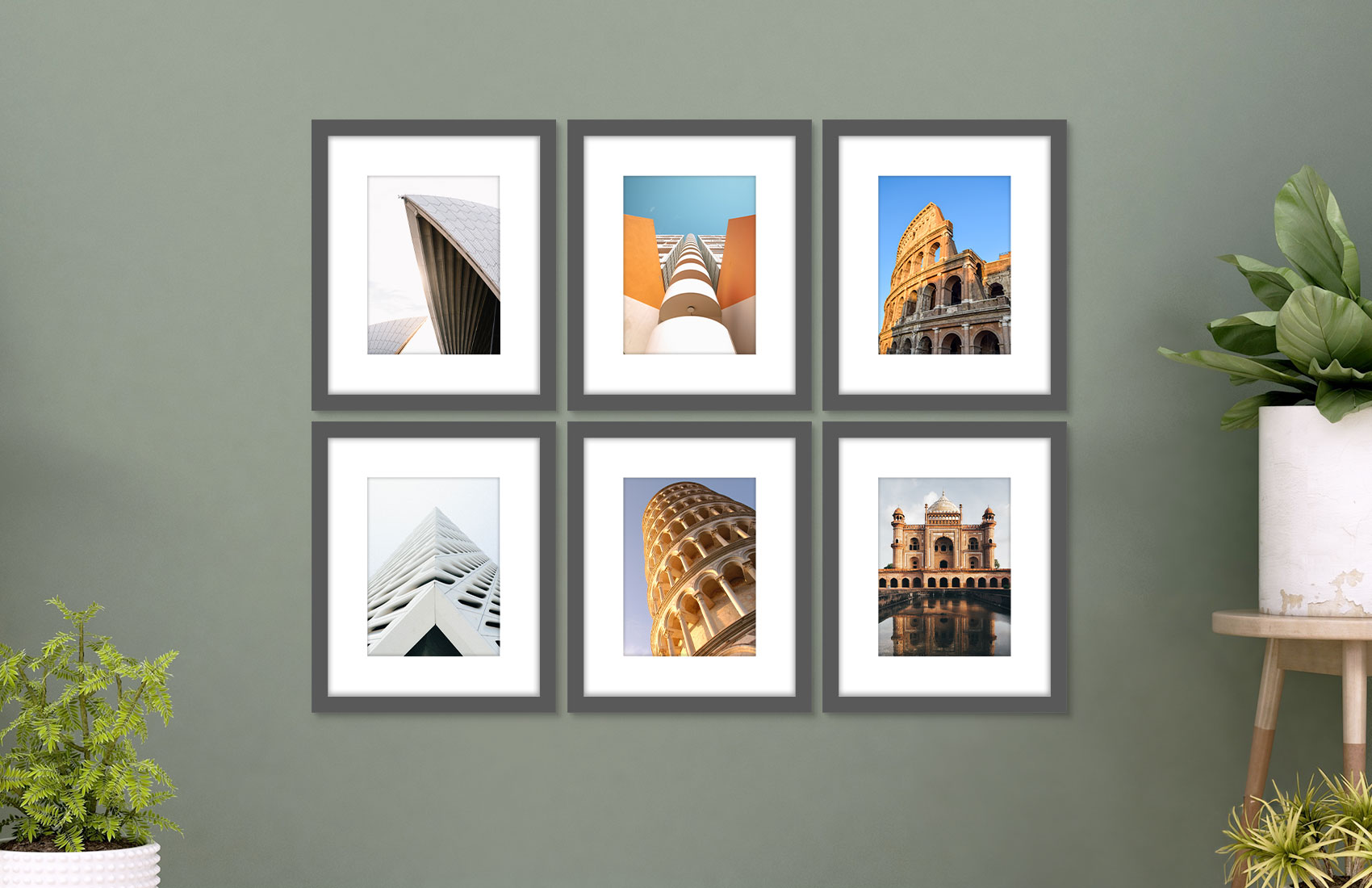 8x10 Gray - Set of 6