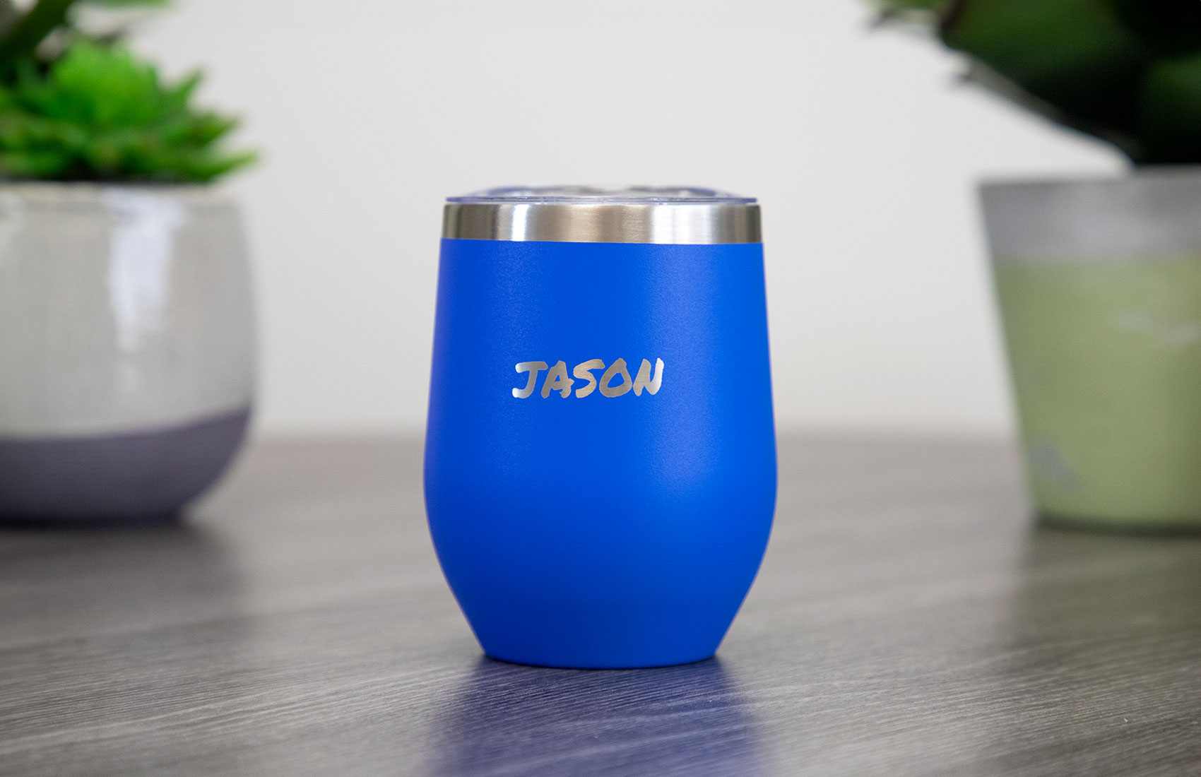 12oz. Royal Blue Personalized Wine Tumbler