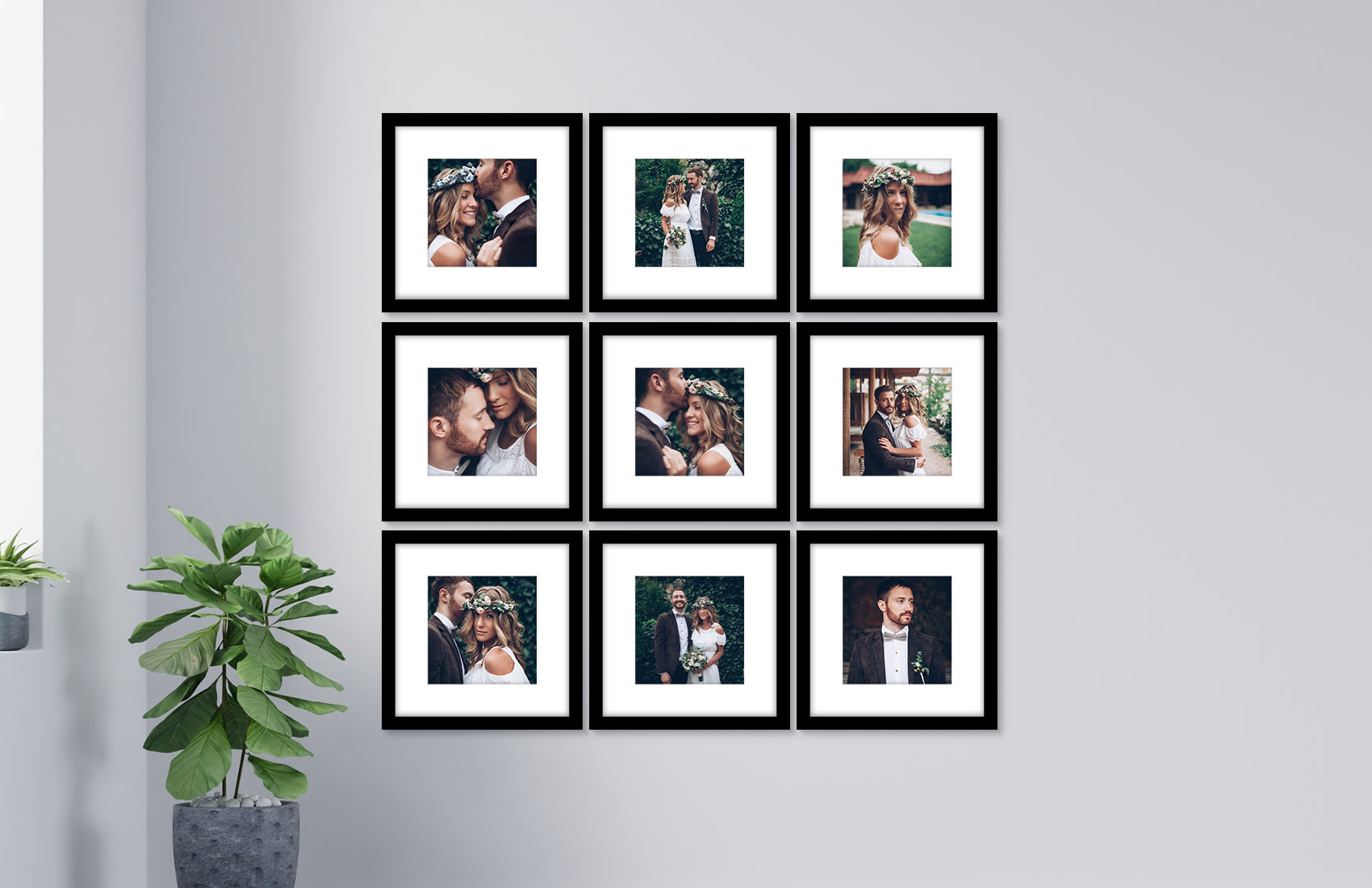 12x12 Black - Set of 9