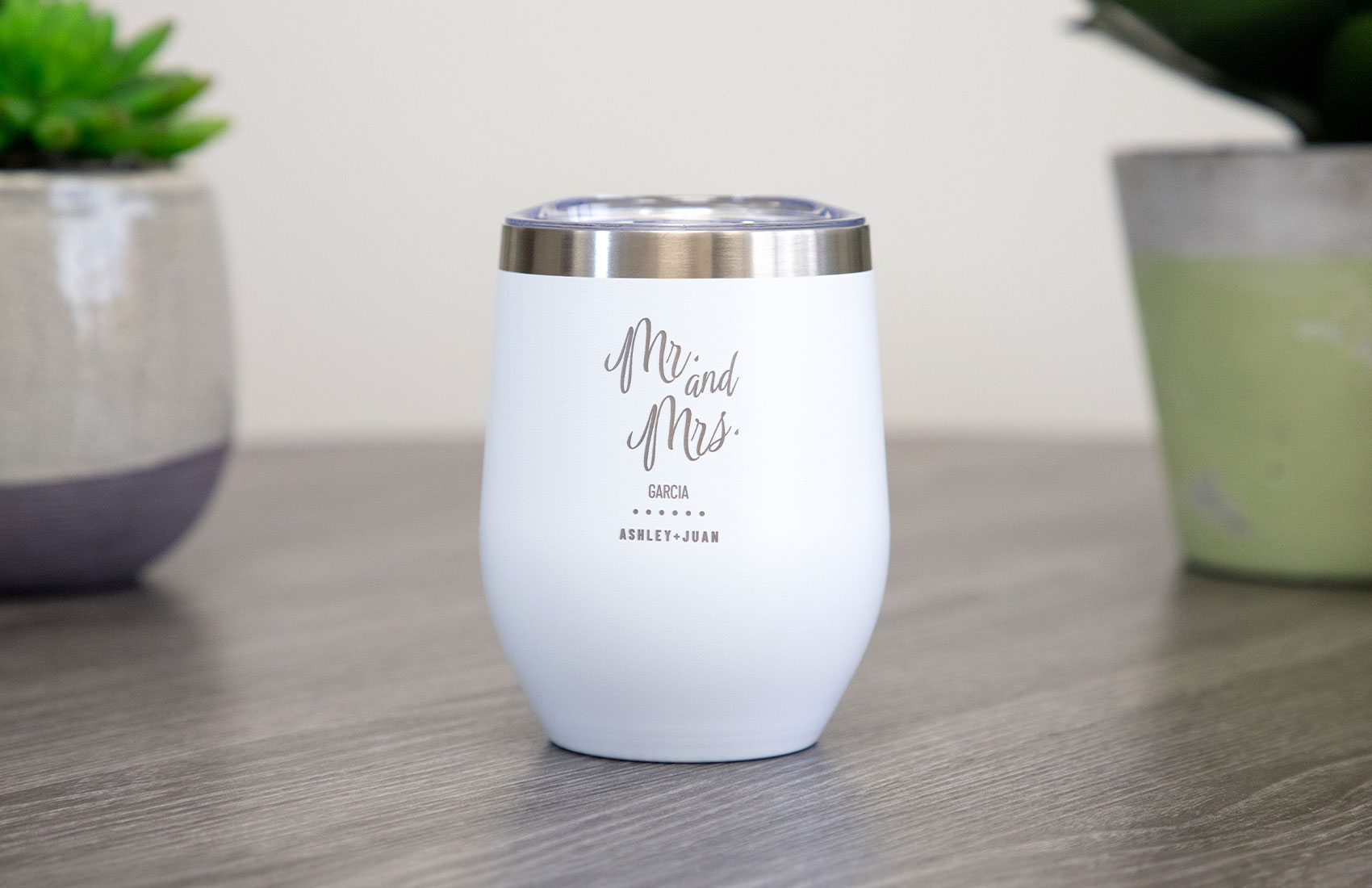 12oz. White Personalized Wine Tumbler