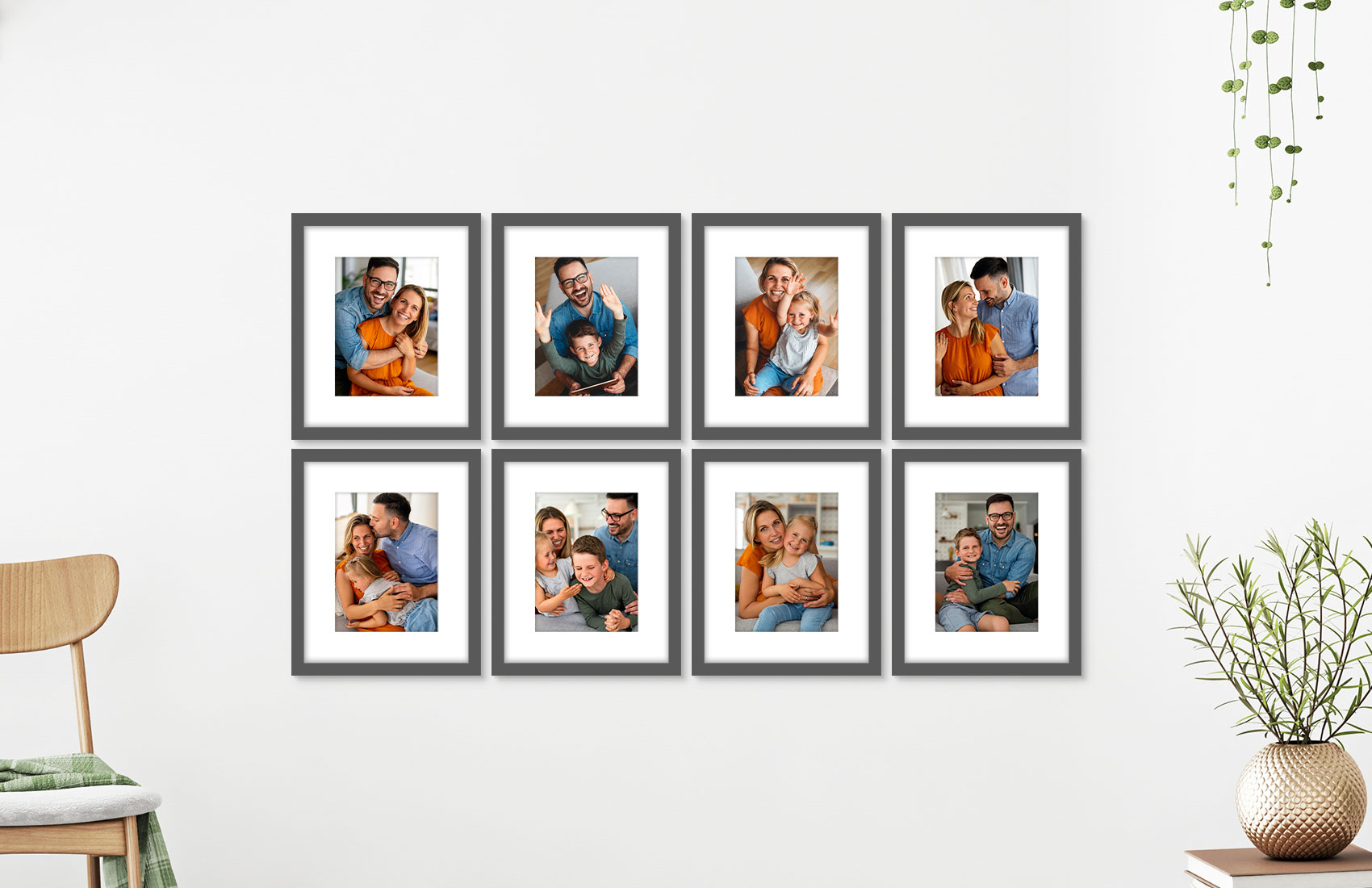 8x10 Gray - Set of 8