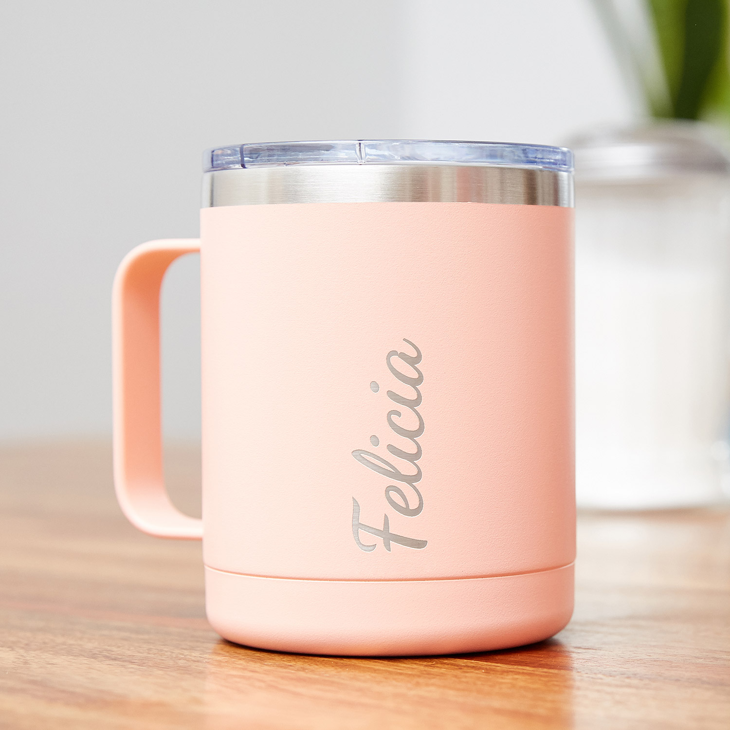10oz Peach Personalized Travel Mug