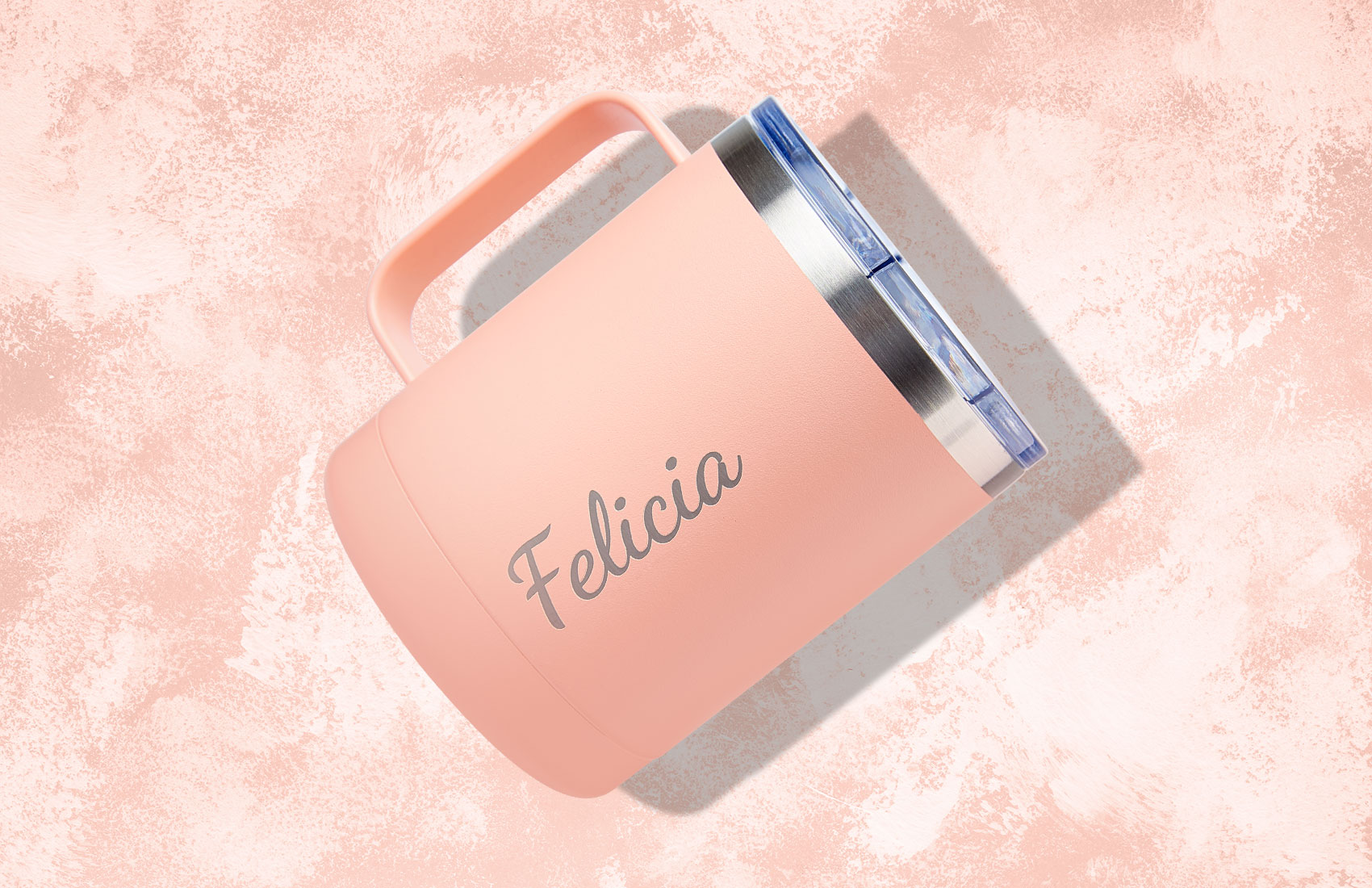10oz Peach Personalized Travel Mug