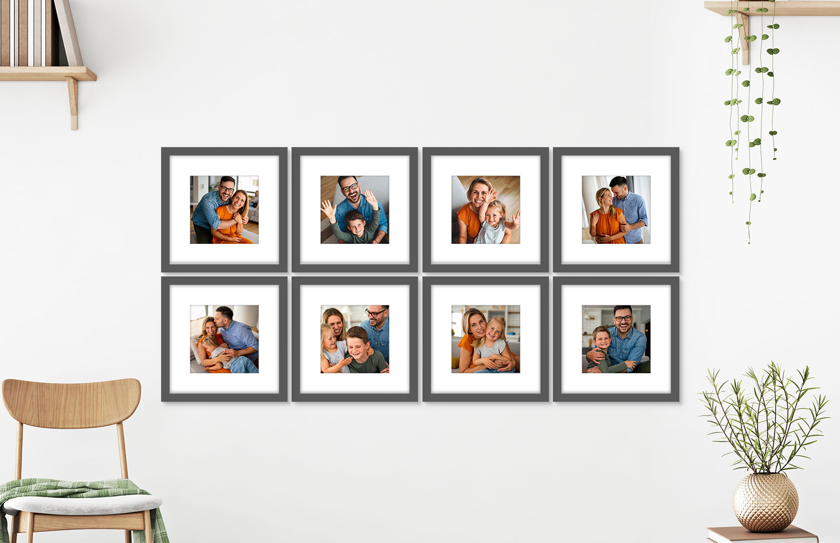 12x12 Gray - Set of 8