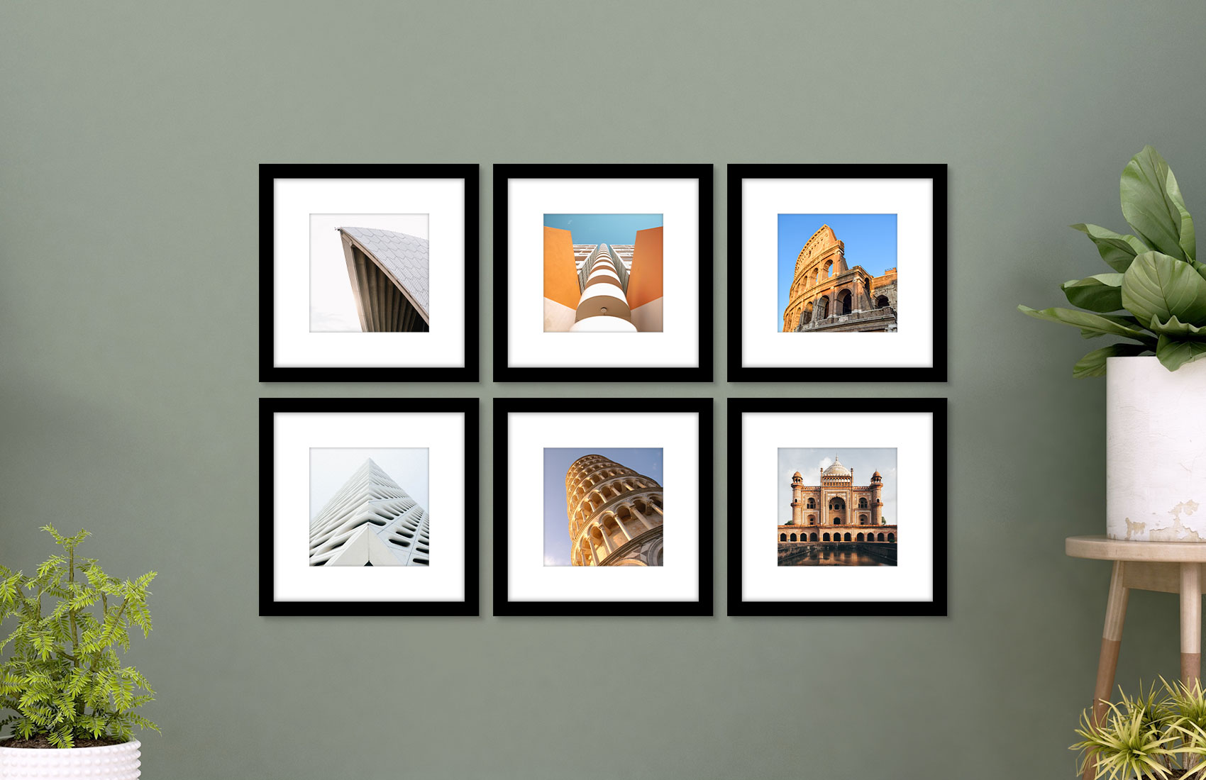 8x8 Black - Set of 6