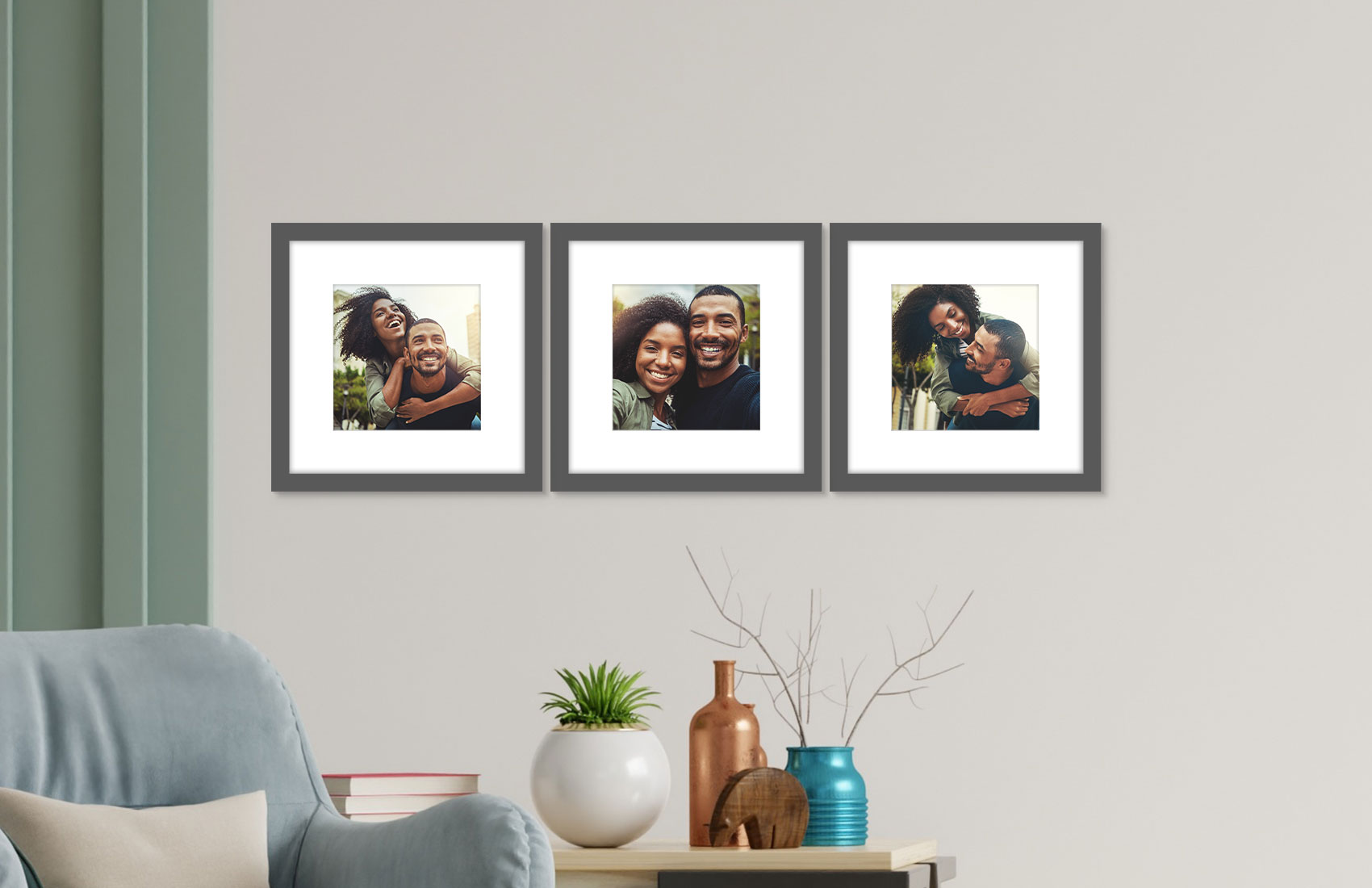 12x12 Gray - Set of 3