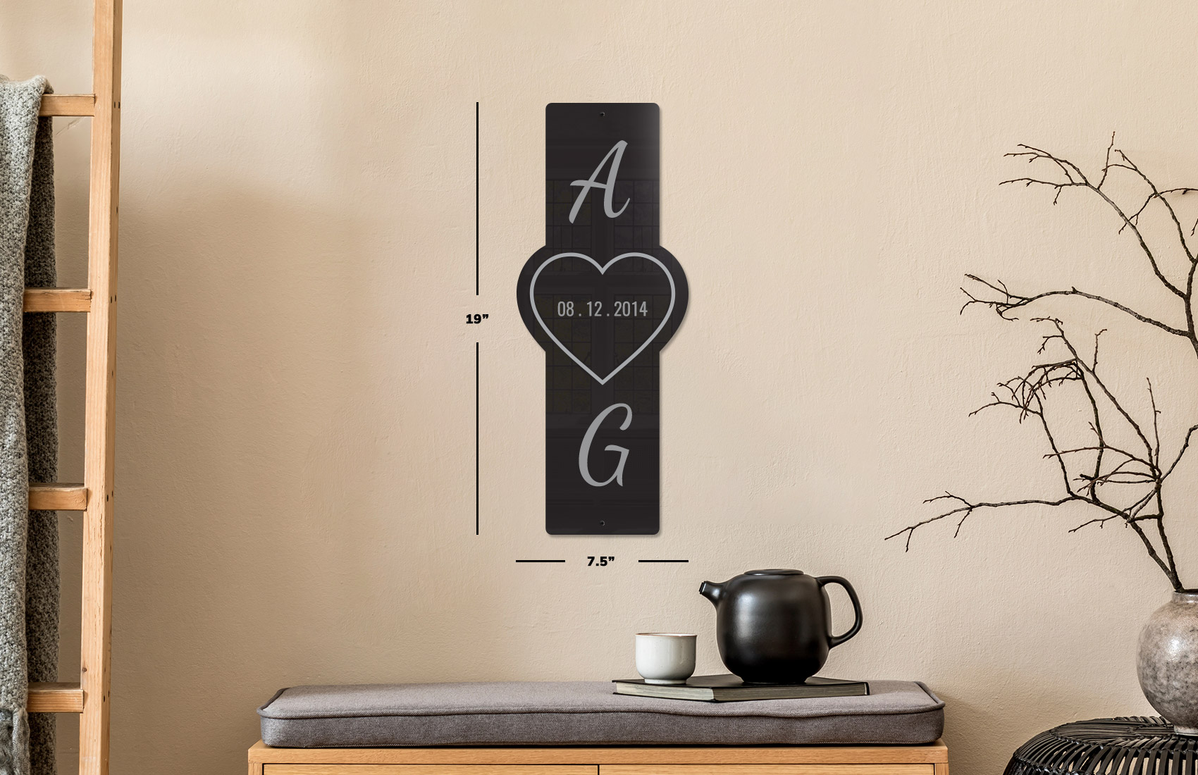 Vertical Heart Wall Sign