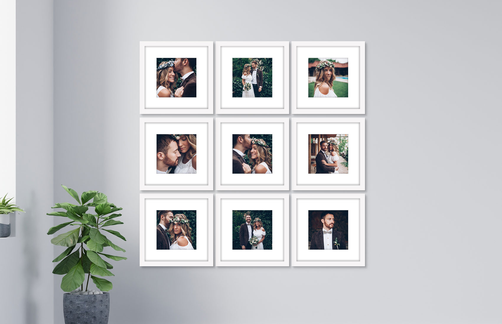 12x12 White - Set of 9