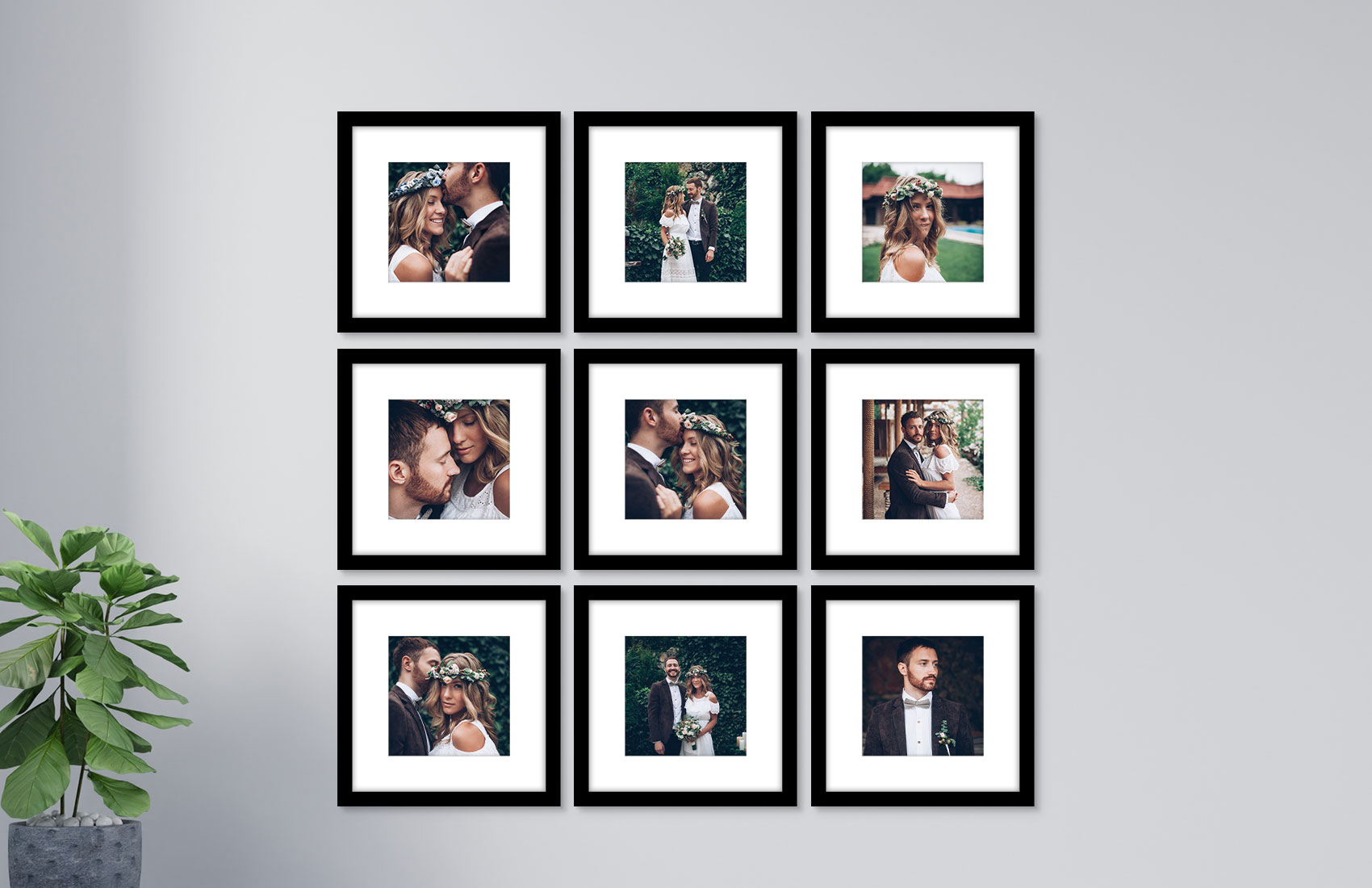 8x8 Black - Set of 9