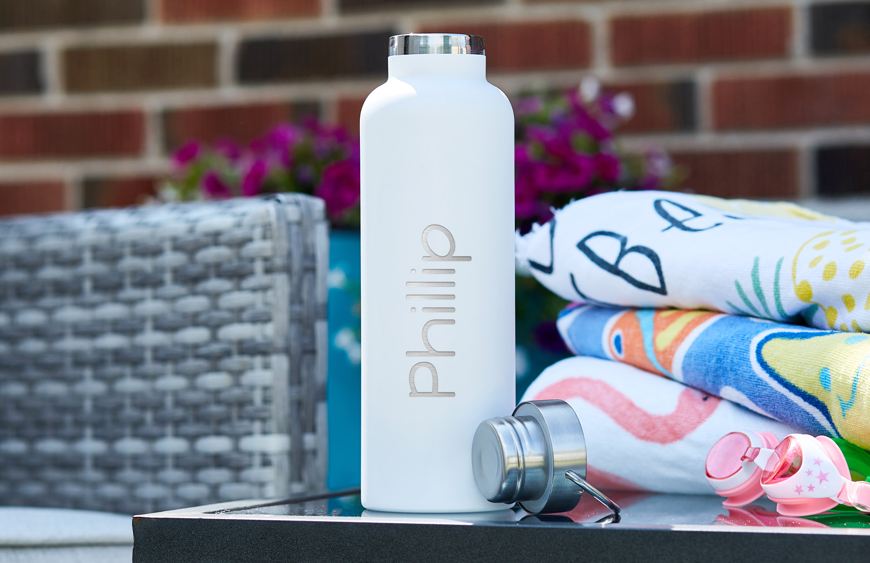 25oz. White Personalized Bottle 