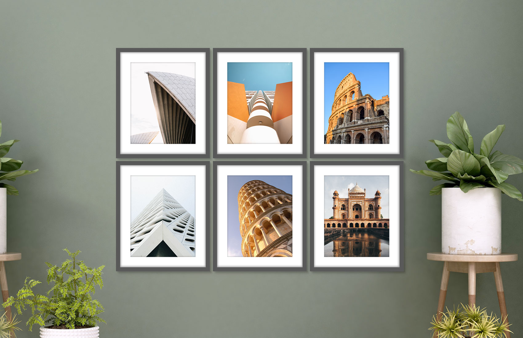 16x20 Gray - Set of 6