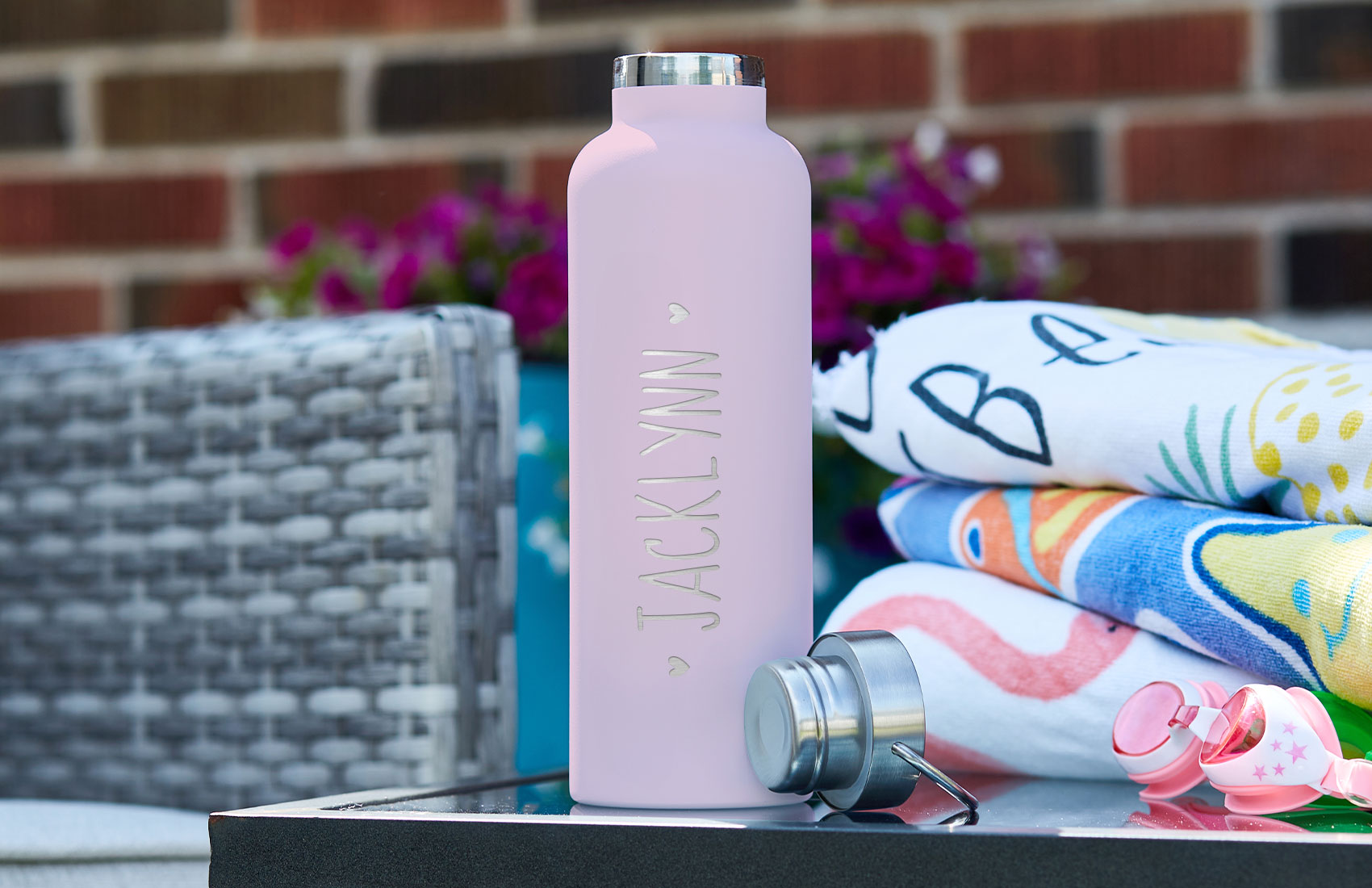 25oz. Light Pink Personalized Bottle