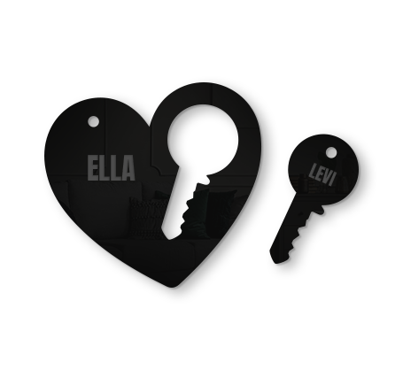 Key To My Heart Keychain - Black